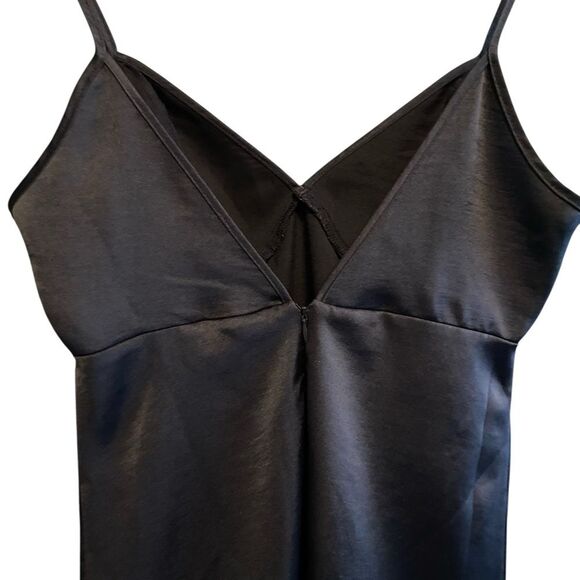 Forever 21 Black Satin Slip Dress Size M Coquette Whimsigoth Party Cocktail - Picture 6 of 10